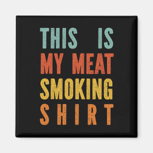 Retro Bbq Mein Fleisch räuchern  Magnet
