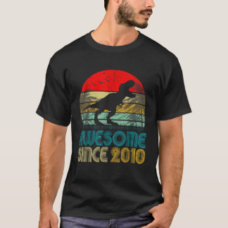 Retro Bday Boy Phantastisch seit 2010 Dinosaur Bir T-Shirt