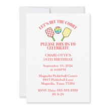 Retro Be Happy Face Pickleball Rainbow Birthday