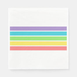 Retro Be Happy Face Pickleball Rainbow Birthday Serviette