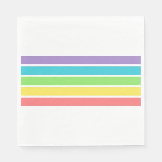 Retro Be Happy Face Pickleball Rainbow Birthday Serviette (Vorderseite)