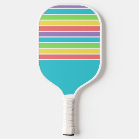 Retro Be Happy Pickleball Rainbow Birthday Pickleball Schläger (Rückseite)