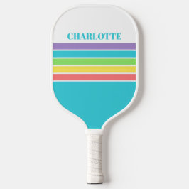 Retro Be Happy Pickleball Rainbow Birthday Pickleball Schläger