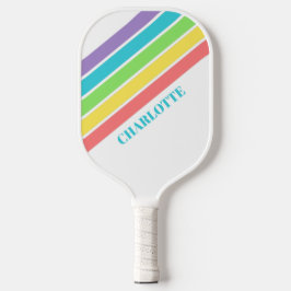 Retro Be Happy Pickleball Rainbow Birthday Pickleball Schläger