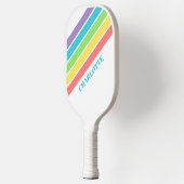 Retro Be Happy Pickleball Rainbow Birthday Pickleball Schläger (Links)