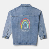 Retro Be Happy Rainbow Jeansjacke (Rückseite)