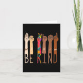 Retro be Kind Hand Sign Language ASL Puzzle Autism Karte (Vorderseite)