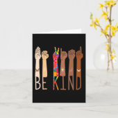 Retro be Kind Hand Sign Language ASL Puzzle Autism Karte (Gelbe Blume)