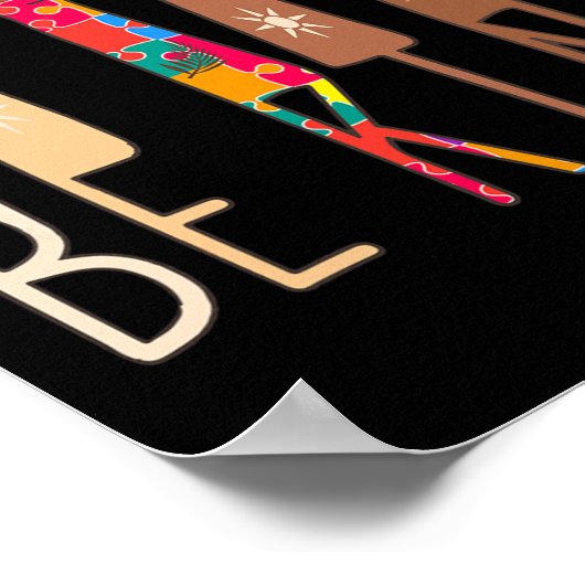 Retro be Kind Hand Sign Language ASL Puzzle Autism Poster (Ecke)