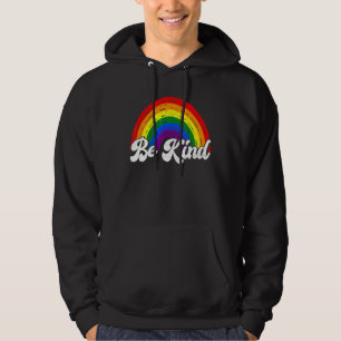 Retro be Kind Lgbtq+ Gay Lesbian Trans Pans Stolz Hoodie