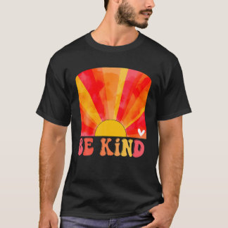 Retro Be Kind Sunset Positive Vibes Motivierend Q T-Shirt