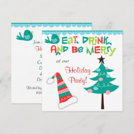 Retro Be Merry Typografy Holiday Party Einladung