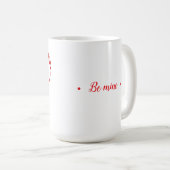 Retro Be Mine Script & Sketch Heart Photo  Kaffeetasse (VorderseiteRechts)