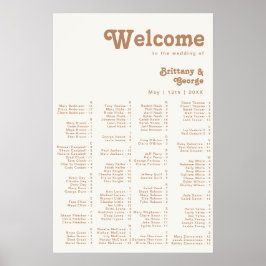 Retro Beach | Alphabetisches Elfenbeinplakat Poster