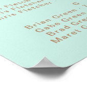 Retro Beach | Aqua Alphabetisches Plakat (Ecke)