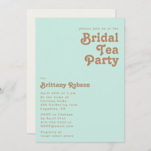 Retro Beach Aqua Bridal Tea Party Einladung