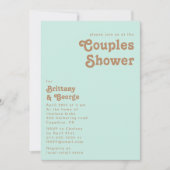 Retro Beach | Aqua Couples Dusche Einladung (Vorderseite)