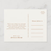 Retro Beach | Aqua Foto Wedding Danke Postkarte (Rückseite)