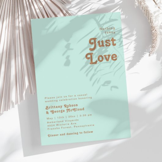 Retro Beach | Aqua Nothing Extravagant Wedding Einladung