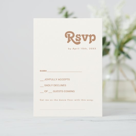 Retro Beach | Aqua Song Request RSVP Card (Stehend Vorderseite)