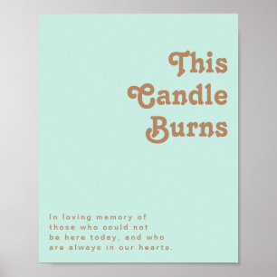 Retro Beach Aqua This Candle Burns Poster