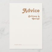 Retro Beach | Aqua Wedding Advice Card Hinweiskarte (Vorderseite)