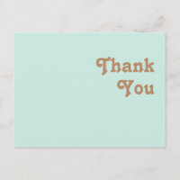 Retro Beach | Aqua Wedding Danke Postcard