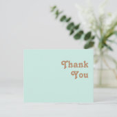 Retro Beach | Aqua Wedding Danke Postcard Postkarte (Stehend Vorderseite)