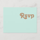 Retro Beach | Aqua Wedding RSVP Postcard Postkarte (Vorderseite)