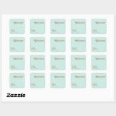Retro Beach | Aqua Wedding Welcome Square Sticker (Blatt)