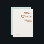 Retro Beach | Aqua Wedding Well Wish Card Hinweiskarte<br><div class="desc">Dieser Retro-Strand | aqua wedding well wish card ist perfekt für Ihre Vintage, farbenfrohe tropische sommerliche hochzeit. Sein einzigartiger böhmischer Schriftart aus der Mitte des Jahrhunderts verleiht diesem Design eine klassisch minimalistische Hippie-Atmosphäre. Nehmen wir an, Sie suchen ein Design, das helle, rustikale Farben für den Küstenmeer für Ihre kreative Strandhochzeit...</div>