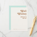 Retro Beach | Aqua Wedding Well Wish Card Hinweiskarte<br><div class="desc">Dieser Retro-Strand | aqua wedding well wish card ist perfekt für Ihre Vintage, farbenfrohe tropische sommerliche hochzeit. Sein einzigartiger böhmischer Schriftart aus der Mitte des Jahrhunderts verleiht diesem Design eine klassisch minimalistische Hippie-Atmosphäre. Nehmen wir an, Sie suchen ein Design, das helle, rustikale Farben für den Küstenmeer für Ihre kreative Strandhochzeit...</div>