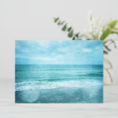 Retro Beach - Aquamarines blaues Wasser an der Küs Karte (Stehend Vorderseite)