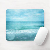 Retro Beach - Aquamarines blaues Wasser an der Küs Mousepad (Mit Mouse)