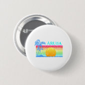 Retro Beach Aruba Sunset Button (Vorne & Hinten)