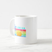Retro Beach Aruba Sunset Kaffeetasse (Vorderseite Links)