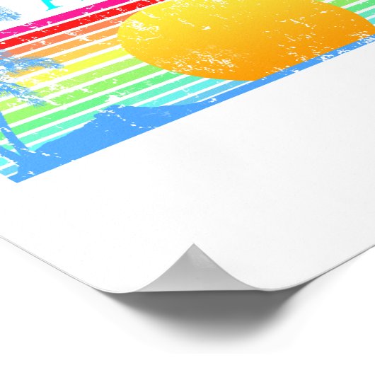 Retro Beach Aruba Sunset Poster (Ecke)