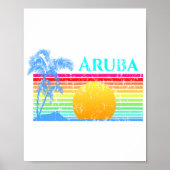 Retro Beach Aruba Sunset Poster (Vorne)