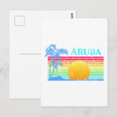 Retro Beach Aruba Sunset Postkarte (Vorne/Hinten)