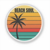 Retro Beach Aufkleber (Vorderseite)