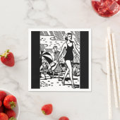 Retro Beach Babe Paper Napkin Serviette (Beispiel)