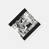 Retro Beach Babe Paper Napkin Serviette (Ecke)