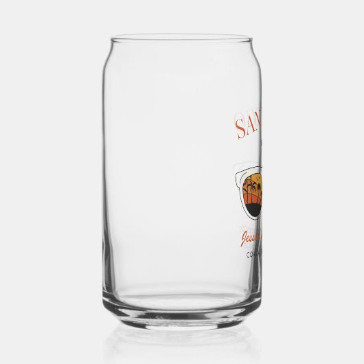 Retro Beach Bachelorette Custom Bridesmaid Geschen Dosenglas (Rechts)