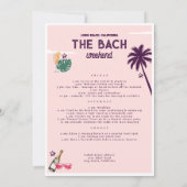 Retro Beach Bachelorette Wochenende Ausflug Einladung (Rückseite)