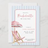 Retro Beach Bacheloretto Einladung (Vorderseite)