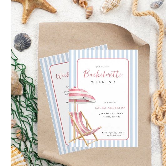 Retro Beach Bacheloretto Einladung
