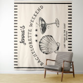 Retro Beach Bacheloretto Wochenende Banner Hinterg Wandteppich (Beispiel)