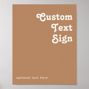 Retro Beach   Braune Karten und Geschenke Benutzer Poster