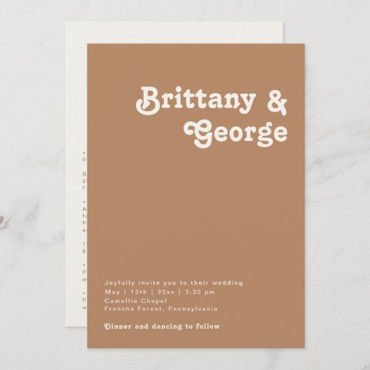 Retro Beach | Brawn all in one Weditation Einladung (Vorne/Hinten)