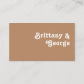 Retro Beach | Brown Flat Wedding Platzkarte (Rückseite)